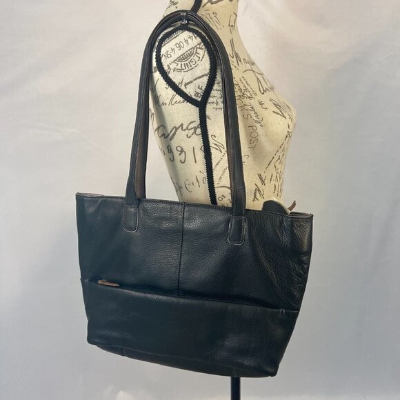 Derek Alexander Purse Shoulder Tote Bag Central Park Style CP8799 Black Leather - Picture 1 of 14